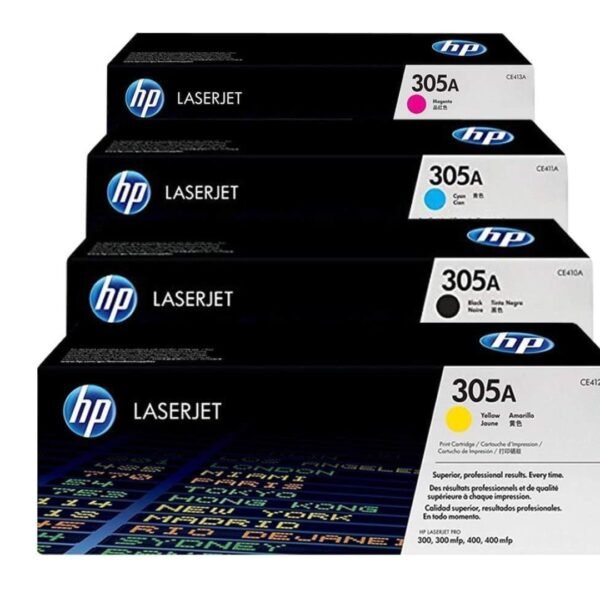 HP 305A Toner Cartridge Set – 4 Pack (CE410A / CE411A / CE412A / CE413A)